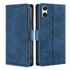 For Sony Xperia 10 VI Skin Feel Crocodile Magnetic Clasp Leather Phone Case(Blue) - 1