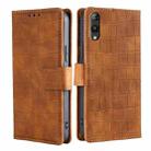 For Rakuten Hand 5G Skin Feel Crocodile Magnetic Clasp Leather Phone Case(Brown) - 1