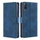 For Rakuten Hand 5G Skin Feel Crocodile Magnetic Clasp Leather Phone Case(Blue) - 1