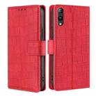 For Rakuten Hand 5G Skin Feel Crocodile Magnetic Clasp Leather Phone Case(Red) - 1