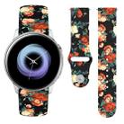 For Samsung Galaxy Active2 20mm Reverse Buckle Printed Silicone Watch Band(Red Rose) - 1