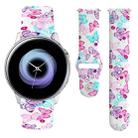 For Samsung Galaxy Active2 20mm Reverse Buckle Printed Silicone Watch Band(Butterfly) - 1