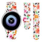 For Samsung Galaxy Active2 20mm Reverse Buckle Printed Silicone Watch Band(Birds And Flowers) - 1