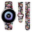 For Samsung Galaxy Active2 20mm Reverse Buckle Printed Silicone Watch Band(Color Skull) - 1