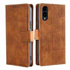 For Fujitsu Arrows We2 Skin Feel Crocodile Magnetic Clasp Leather Phone Case(Brown) - 1