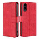 For Fujitsu Arrows We2 Skin Feel Crocodile Magnetic Clasp Leather Phone Case(Red) - 1