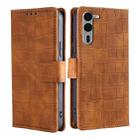 For Fujitsu Arrows We2 Plus Skin Feel Crocodile Magnetic Clasp Leather Phone Case(Brown) - 1