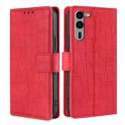 For Fujitsu Arrows We2 Plus Skin Feel Crocodile Magnetic Clasp Leather Phone Case(Red) - 1