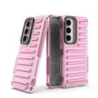 For Samsung Galaxy S25 5G High Transparency TPU Hybrid PC Airbag Phone Case(Pink) - 1