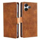 For Redmi 13 4G Skin Feel Crocodile Magnetic Clasp Leather Phone Case(Brown) - 1