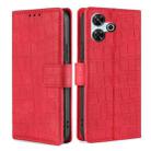 For Redmi 13 4G Skin Feel Crocodile Magnetic Clasp Leather Phone Case(Red) - 1