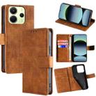 For Redmi Note 14 4G 163.25mm Skin Feel Crocodile Magnetic Clasp Leather Phone Case(Brown) - 1
