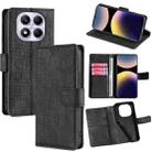 For Redmi Note 14 Pro 4G Skin Feel Crocodile Magnetic Clasp Leather Phone Case(Black) - 1