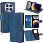 For Redmi Note 14 Pro 4G Skin Feel Crocodile Magnetic Clasp Leather Phone Case(Blue) - 1