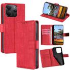 For Redmi Note 14 4G 164.84mm Skin Feel Crocodile Magnetic Clasp Leather Phone Case(Red) - 1