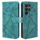 For Samsung Galaxy S25 Ultra 5G Skin Feel Geometric Lines Leather Phone Case(Green) - 2