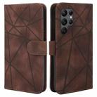 For Samsung Galaxy S25 Ultra 5G Skin Feel Geometric Lines Leather Phone Case(Brown) - 2