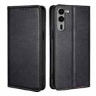 For Fujitsu Arrows We2 Plus Gloss Oil Solid Color Magnetic Leather Phone Case(Black) - 1