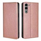 For Fujitsu Arrows We2 Plus Gloss Oil Solid Color Magnetic Leather Phone Case(Rose Gold) - 1