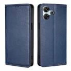 For Redmi 13 4G Gloss Oil Solid Color Magnetic Leather Phone Case(Blue) - 1