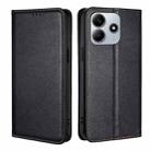 For Redmi Note 14 5G Gloss Oil Solid Color Magnetic Leather Phone Case(Black) - 1