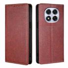 For Redmi Note 14 Pro 5G Gloss Oil Solid Color Magnetic Leather Phone Case(Brown) - 1