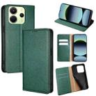 For Redmi Note 14 4G 163.25mm Gloss Oil Solid Color Magnetic Leather Phone Case(Green) - 1