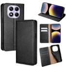 For Redmi Note 14 Pro 4G Gloss Oil Solid Color Magnetic Leather Phone Case(Black) - 1