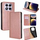 For Redmi Note 14 Pro 4G Gloss Oil Solid Color Magnetic Leather Phone Case(Rose Gold) - 1