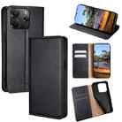 For Redmi Note 14 4G 164.84mm Gloss Oil Solid Color Magnetic Leather Phone Case(Black) - 1