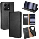 For Redmi Note 14S 4G Gloss Oil Solid Color Magnetic Leather Phone Case(Black) - 1