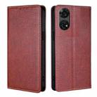 For ZTE Anshin Family Gloss Oil Solid Color Magnetic Leather Phone Case(Brown) - 1