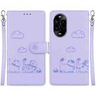 For Huawei nova 13 Pro Cute Cats RFID Leather Phone Case(Purple) - 1