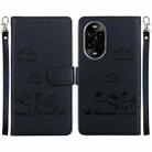 For Huawei nova 13 Pro Cute Cats RFID Leather Phone Case(Black) - 1