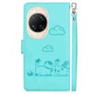 For Huawei nova 14 Ultra Cute Cats RFID Leather Phone Case(Green) - 3