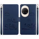 For Huawei nova 14 Ultra Cute Cats RFID Leather Phone Case(Blue) - 1