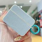 For AirPods Pro 2 Litchi Texture Leather Sticker Earphones Protective Case(Light Blue) - 1