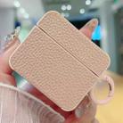 For AirPods 3 Litchi Texture Leather Sticker Earphones Protective Case(Rose Gold) - 1