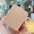 For AirPods 1 / 2 Litchi Texture Leather Sticker Earphones Protective Case(Rose Gold) - 1