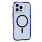 For iPhone 16 Pro Max Vacuum Airbag Y2 Series Transparent MagSafe Magnetic Phone Case(Purple) - 1