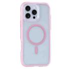 For iPhone 16 Pro Max Vacuum Airbag Y2 Series Transparent MagSafe Magnetic Phone Case(Pink) - 1