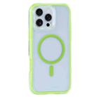 For iPhone 16 Pro Vacuum Airbag Y2 Series Transparent MagSafe Magnetic Phone Case(Fluorescent Green) - 1