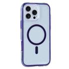 For iPhone 16 Pro Vacuum Airbag Y2 Series Transparent MagSafe Magnetic Phone Case(Purple) - 1