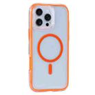 For iPhone 16 Pro Vacuum Airbag Y2 Series Transparent MagSafe Magnetic Phone Case(Orange) - 1