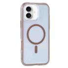 For iPhone 16 Plus Vacuum Airbag Y2 Series Transparent MagSafe Magnetic Phone Case(Bronze) - 1