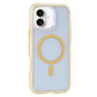 For iPhone 16 Plus Vacuum Airbag Y2 Series Transparent MagSafe Magnetic Phone Case(Yellow) - 1