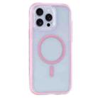 For iPhone 15 Pro Vacuum Airbag Y2 Series Transparent MagSafe Magnetic Phone Case(Pink) - 1