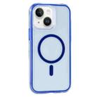 For iPhone 15 Plus / 14 Plus Vacuum Airbag Y2 Series Transparent MagSafe Magnetic Phone Case(Navy Blue) - 1