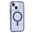 For iPhone 15 Plus / 14 Plus Vacuum Airbag Y2 Series Transparent MagSafe Magnetic Phone Case(Purple) - 1