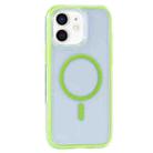 For iPhone 12 / 12 Pro Vacuum Airbag Y2 Series Transparent MagSafe Magnetic Phone Case(Fluorescent Green) - 1